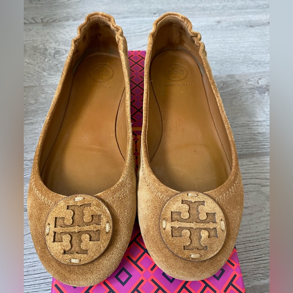 Tory Burch Tan Suede Flats